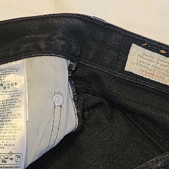 Black charcoal or black denim LEVI STRAUSS original  riveted men size W28 L30 - Picture 3 of 5